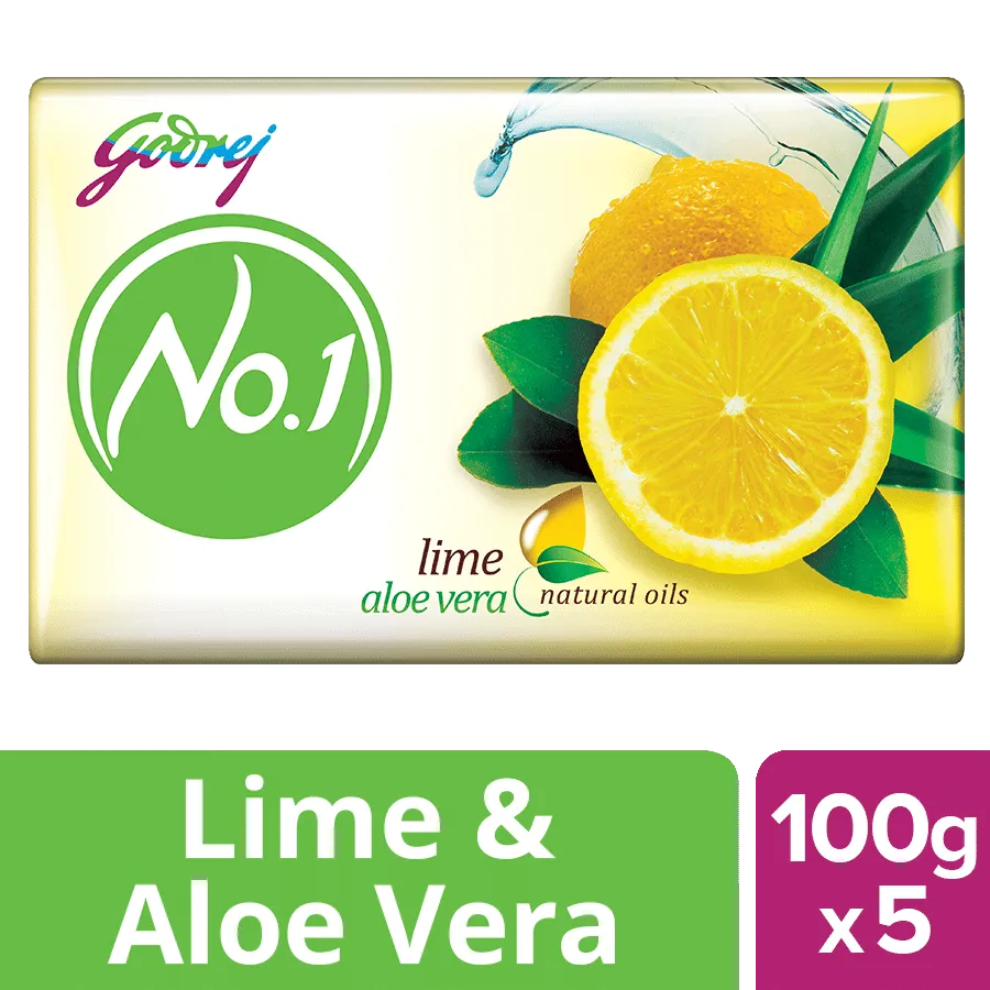 Godrej No.1 Lime & Aloe Vera Soap Buy 4 Get 1 Free