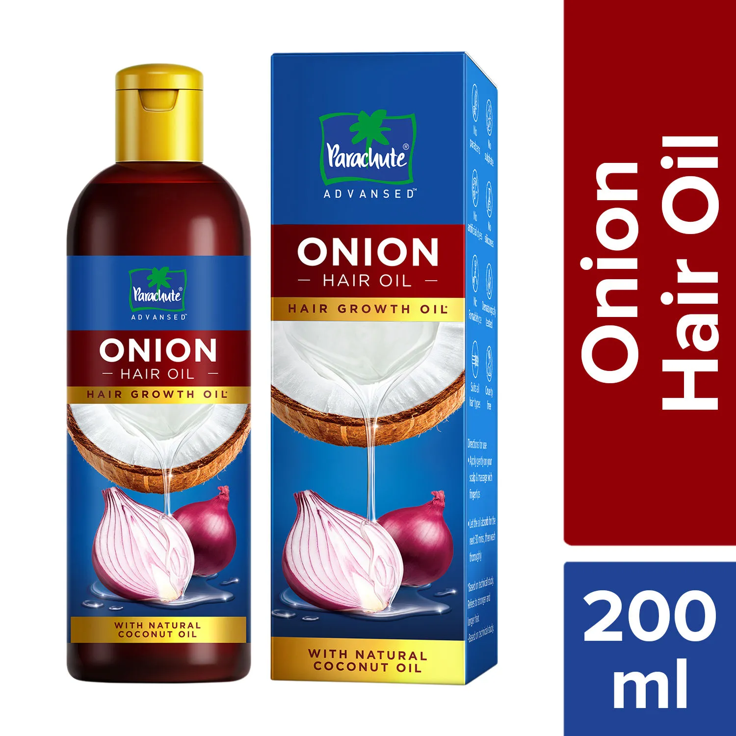 Parachute Advansed Onion Hair Oil for Hair Growth and Hair Fall Control with Coconut Oil