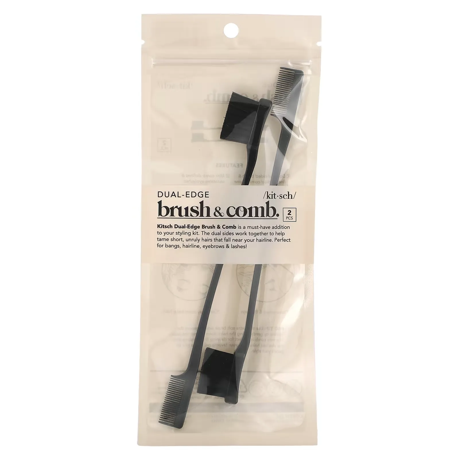 Dual Edge Brush & Comb, 2 Count