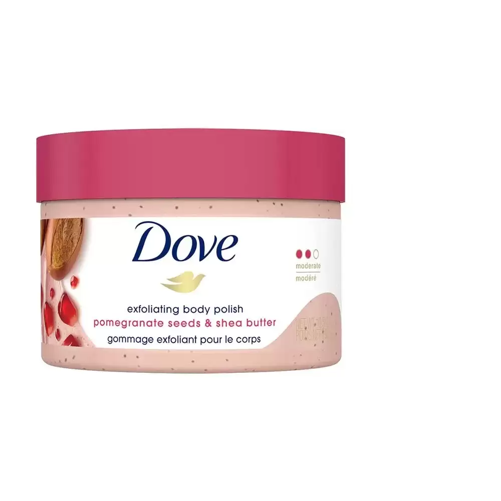 Dove Exfoliating Body Polish Scrub with Pomegranate Seeds and Shea Butter