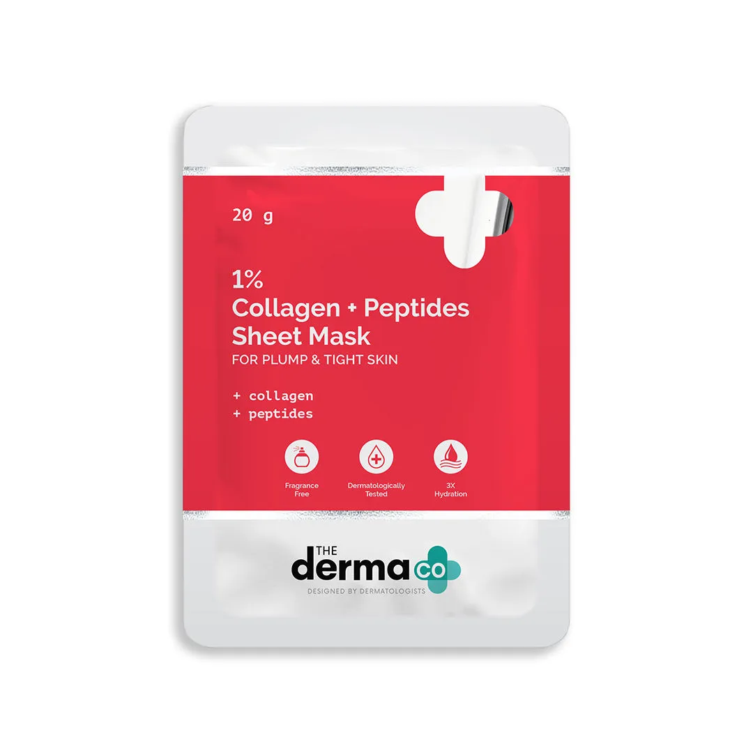 The Derma Co 1% Collagen + Peptides Face Serum Sheet Mask With Collagen & Peptides For Glowing Skin