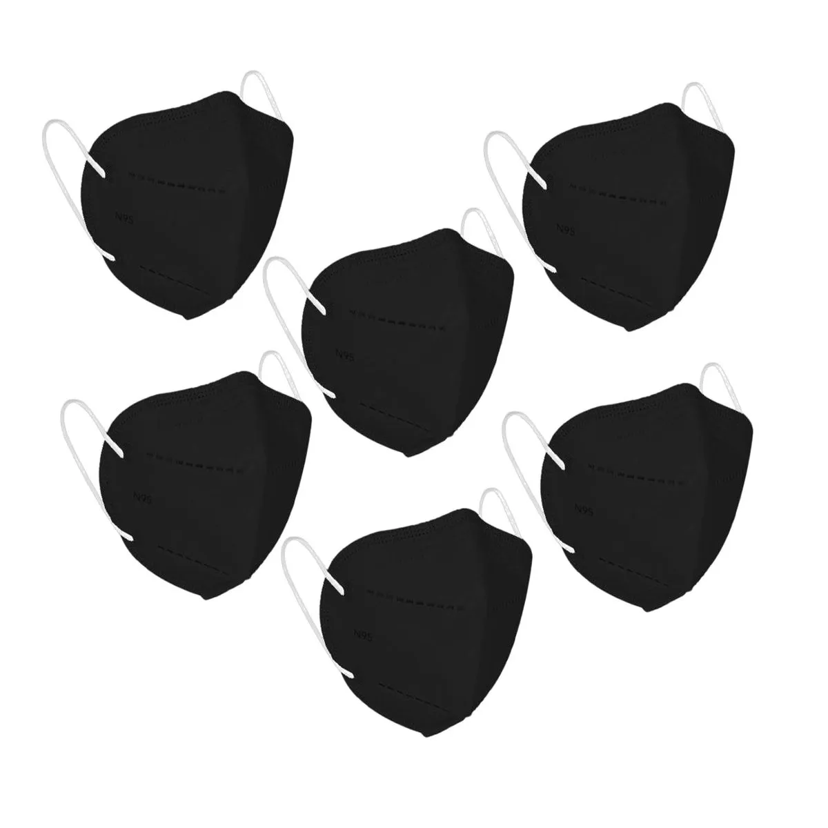 OOMPH Pack Of 6 Kn95/n95 Anti-pollution Reusable 5-layer Mask (black)