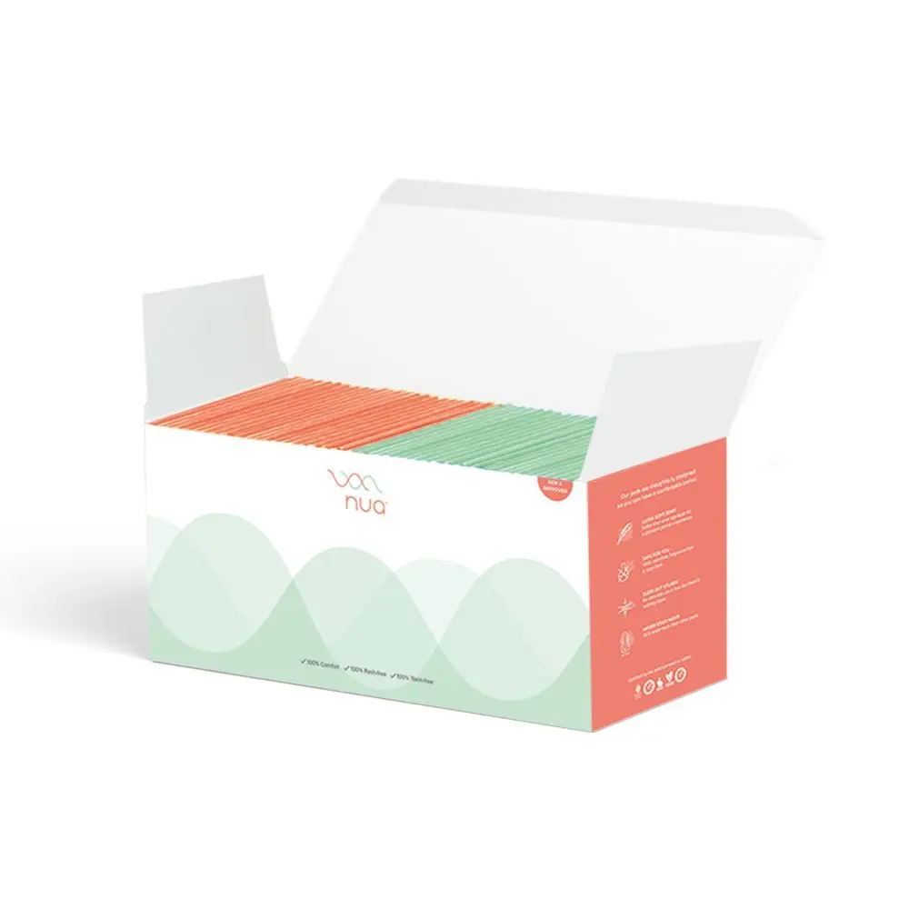 Nua Ultra Thin Sanitary Pads Bulk Pack, 25 Heavy Flow & 25 Medium Flow in each pack (Pack of 50 Pads) || Zero Toxins || Free Disposal Cover