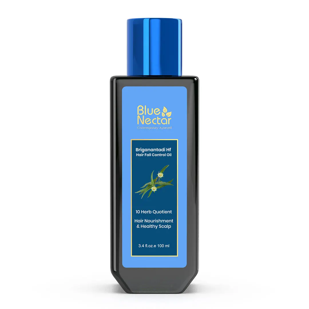 Blue Nectar Briganantadi Hair Fall control and Healthy Scalp Hair Oil (10 Herbs, 100 ml)