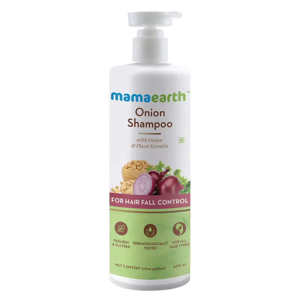 Mamaearth Onion Shampoo,  400 ml  for Hair Fall Control with Onion Oil & Plant Keratin