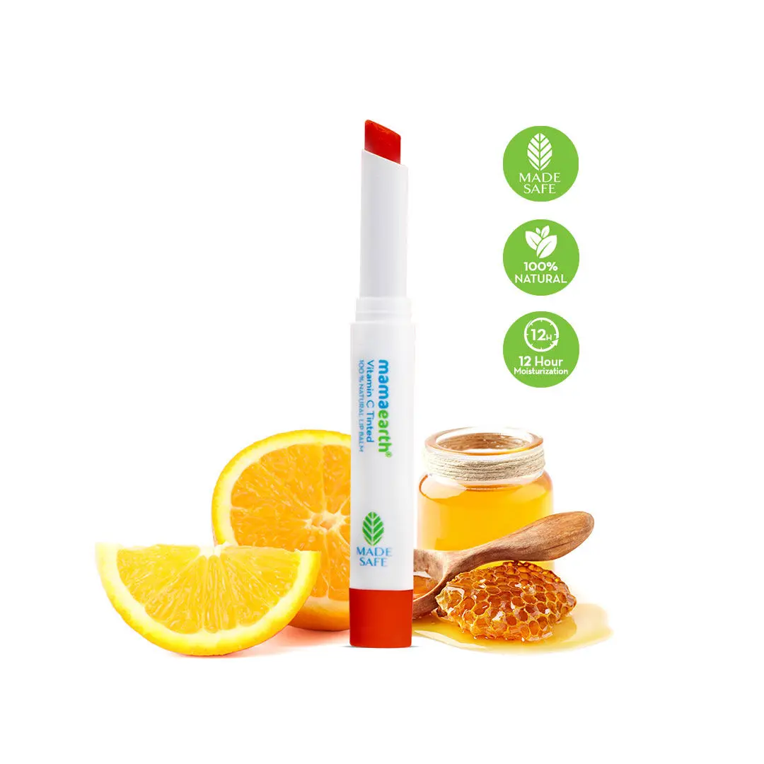 Mamaearth Vitamin C Tinted 100% Natural Lip Balm for Lip Lightening, With Vitamin C & Honey For 12 Hour Moisturization (2 g)