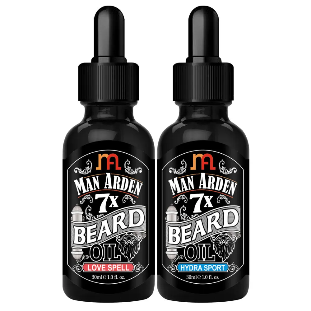 Man Arden 7x Beard Oil Combo - Love Spell + Hydra Sport