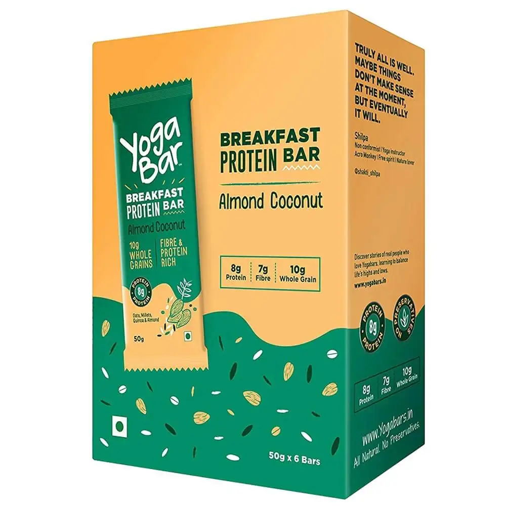 Yogabar Breakfast Protein Bar,  6 Piece(s)/Pack  Almond Coconut