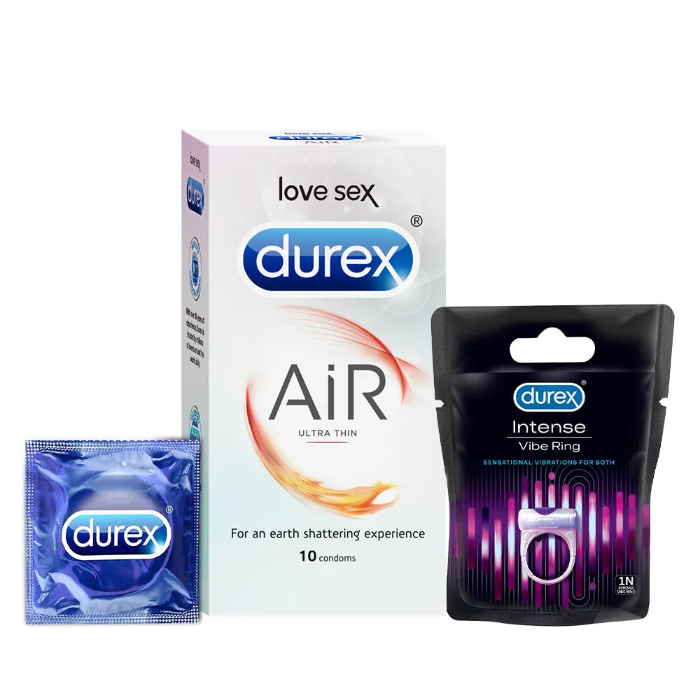 Durex Air Ultra Thin Condoms & Play Vibration Ring for Extra Pleasure