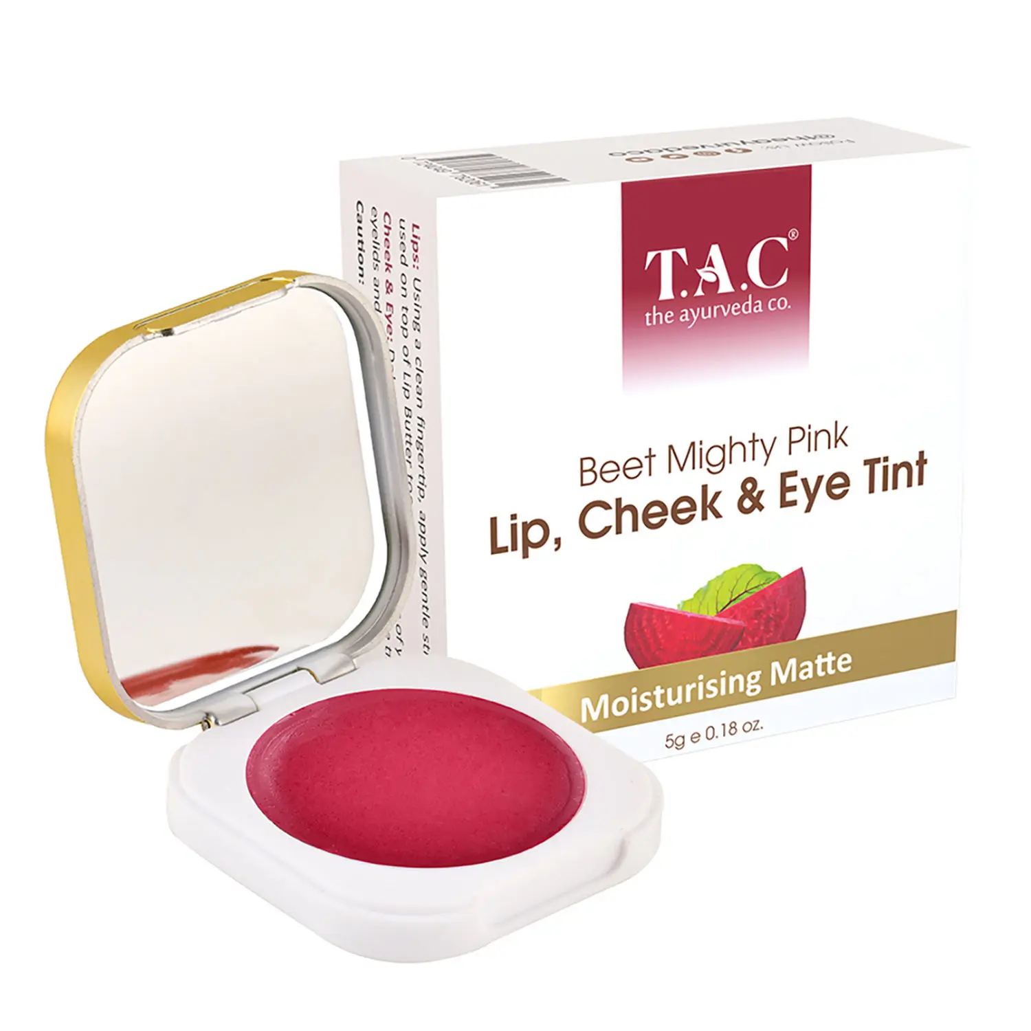 TAC - The Ayurveda Co. Beet Mighty Pink Lip & Cheek , EyeTint with Moisturising Matte, 5gm