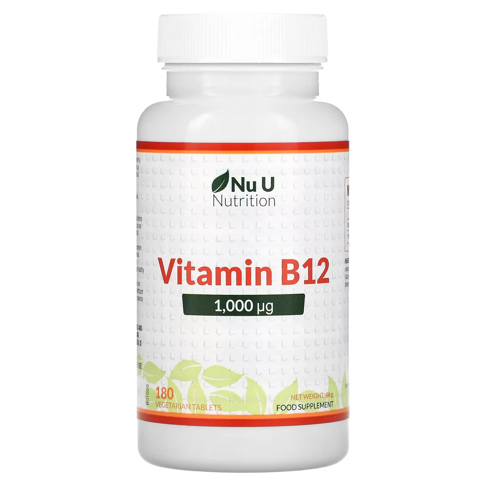 Vitamin B12, 1,000 µg, 180 Vegetarian Tablets