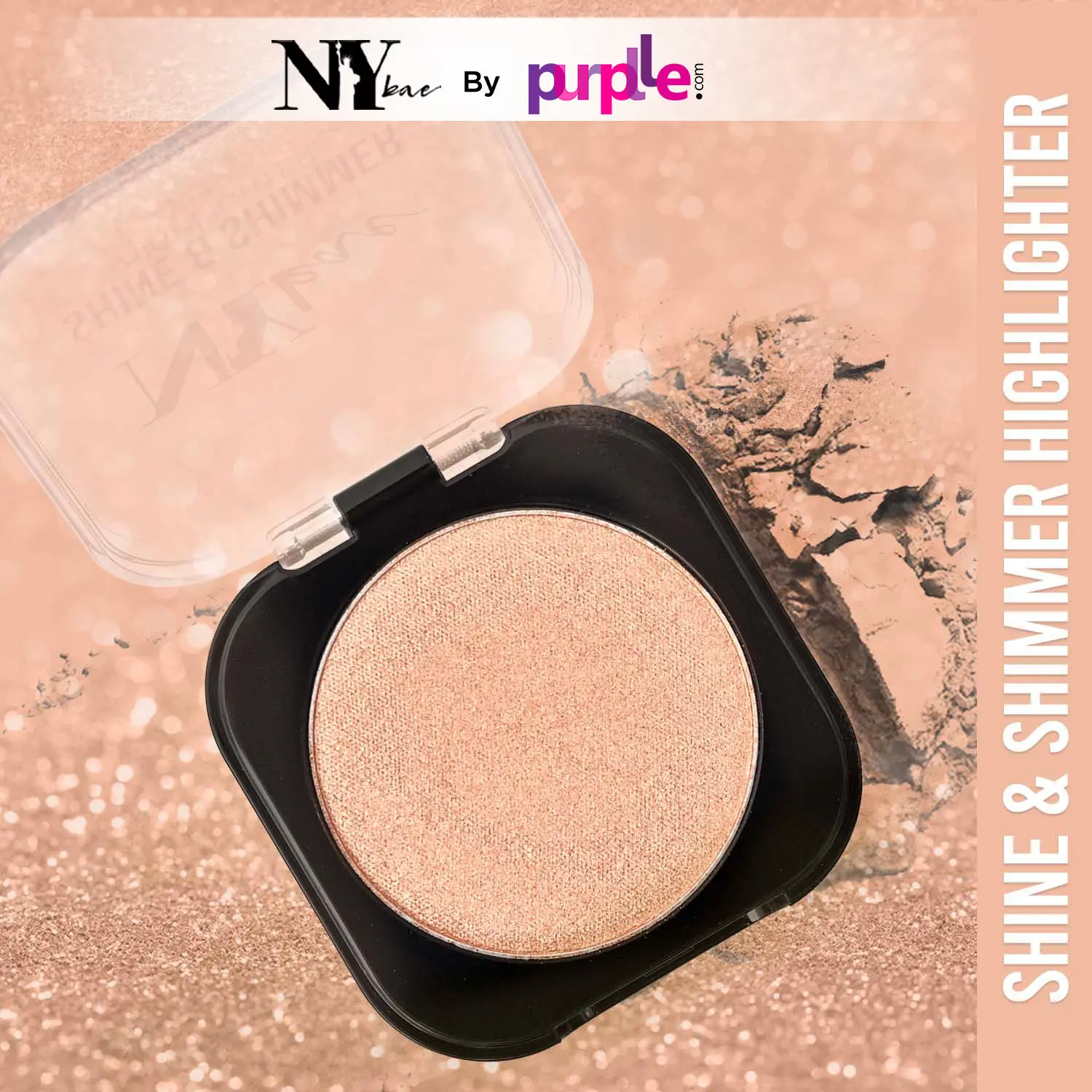 NY Bae Shine & Shimmer Highlighter - Starry Silver 01 (5 g) | Silver | Rich Colour | Blendable | Multipurpose | Travel Friendly