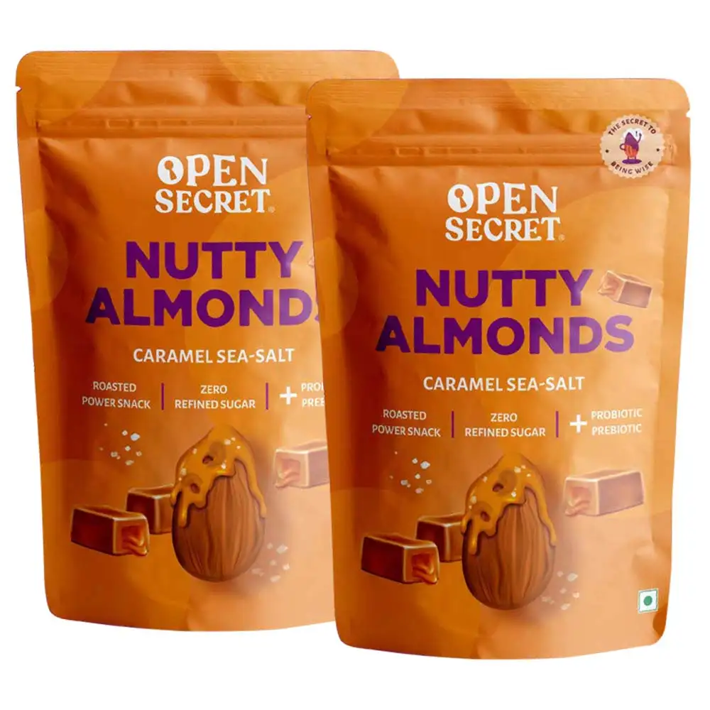 Open Secret Nutty Almonds,  Sea Salt Caramel Pack of 2  135 g