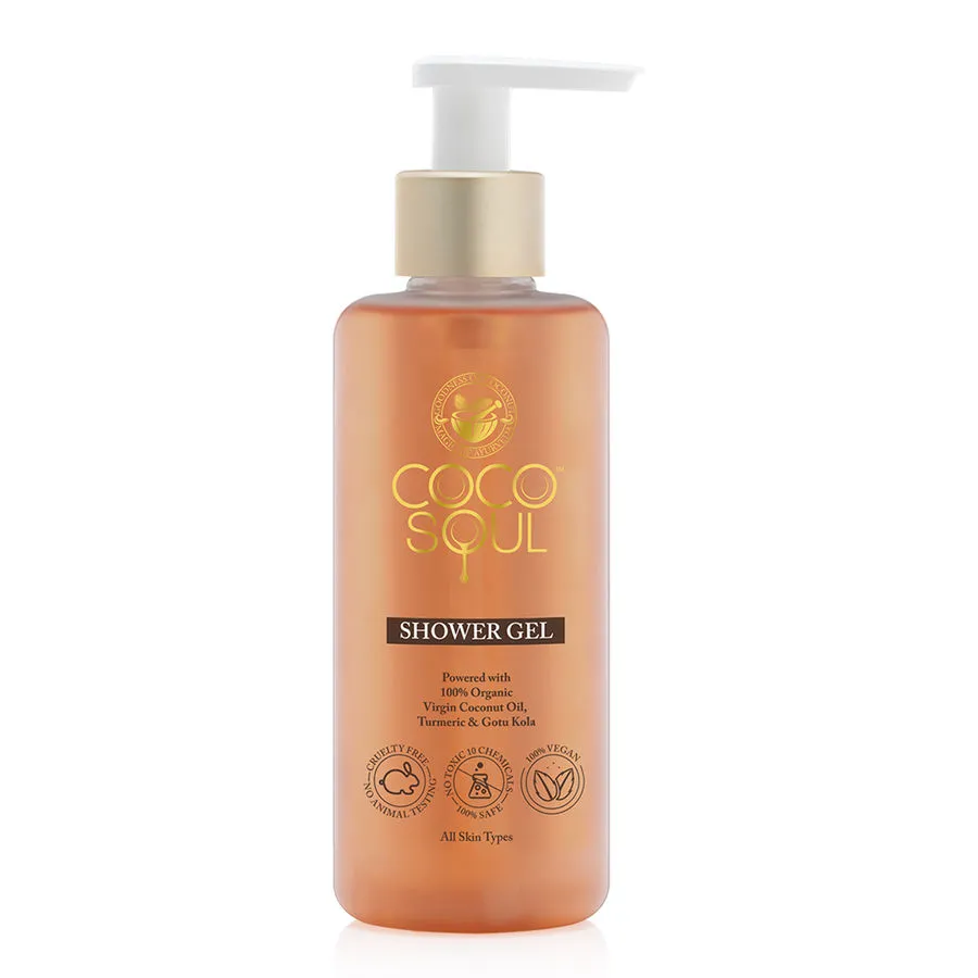 Coco Soul Shower Gel with Coconut & Ayurveda Sulphate & Paraben Free 100% Vegan