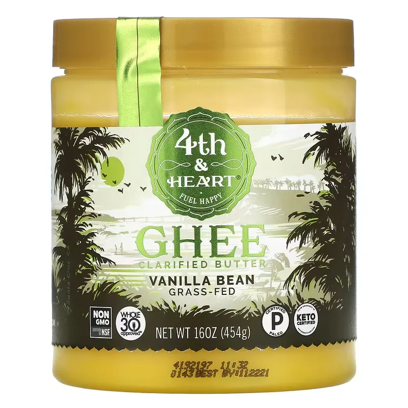 Ghee Clarified Butter, Grass-Fed, Vanilla Bean, 16 oz (454 g)