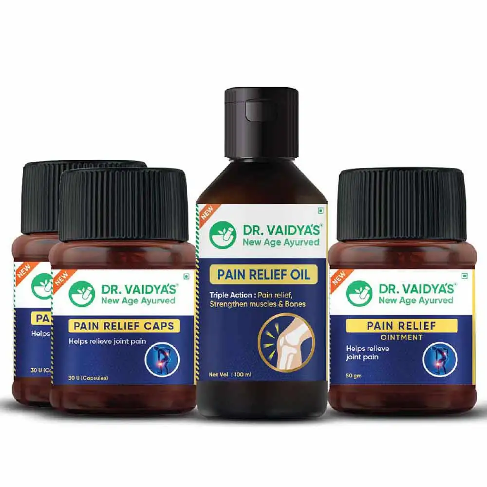 Dr. Vaidya's Pain Relief Caps, Ointment & Oil Combo,  4 Piece(s)/Pack