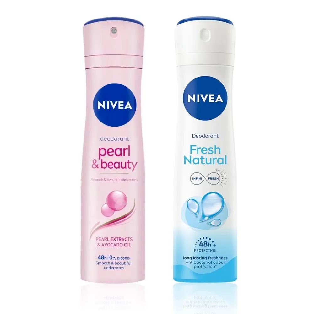 NIVEA Pearl & Beauty + Fresh Natural Deodrant Combo (150ml+150ml)