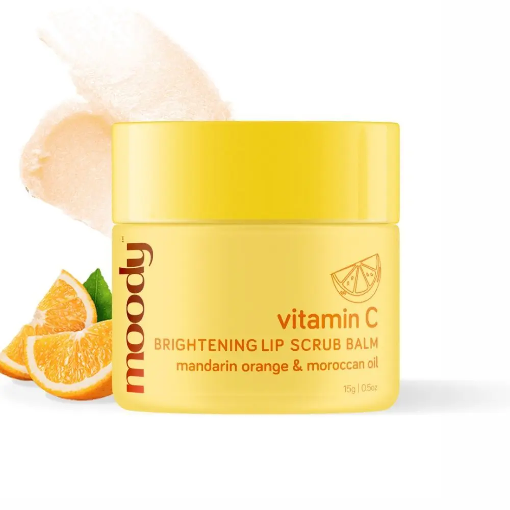 Moody VITAMIN C BRIGHTENING LIP SCRUB BALMmandarin orange & moroccan oil (15 gm)