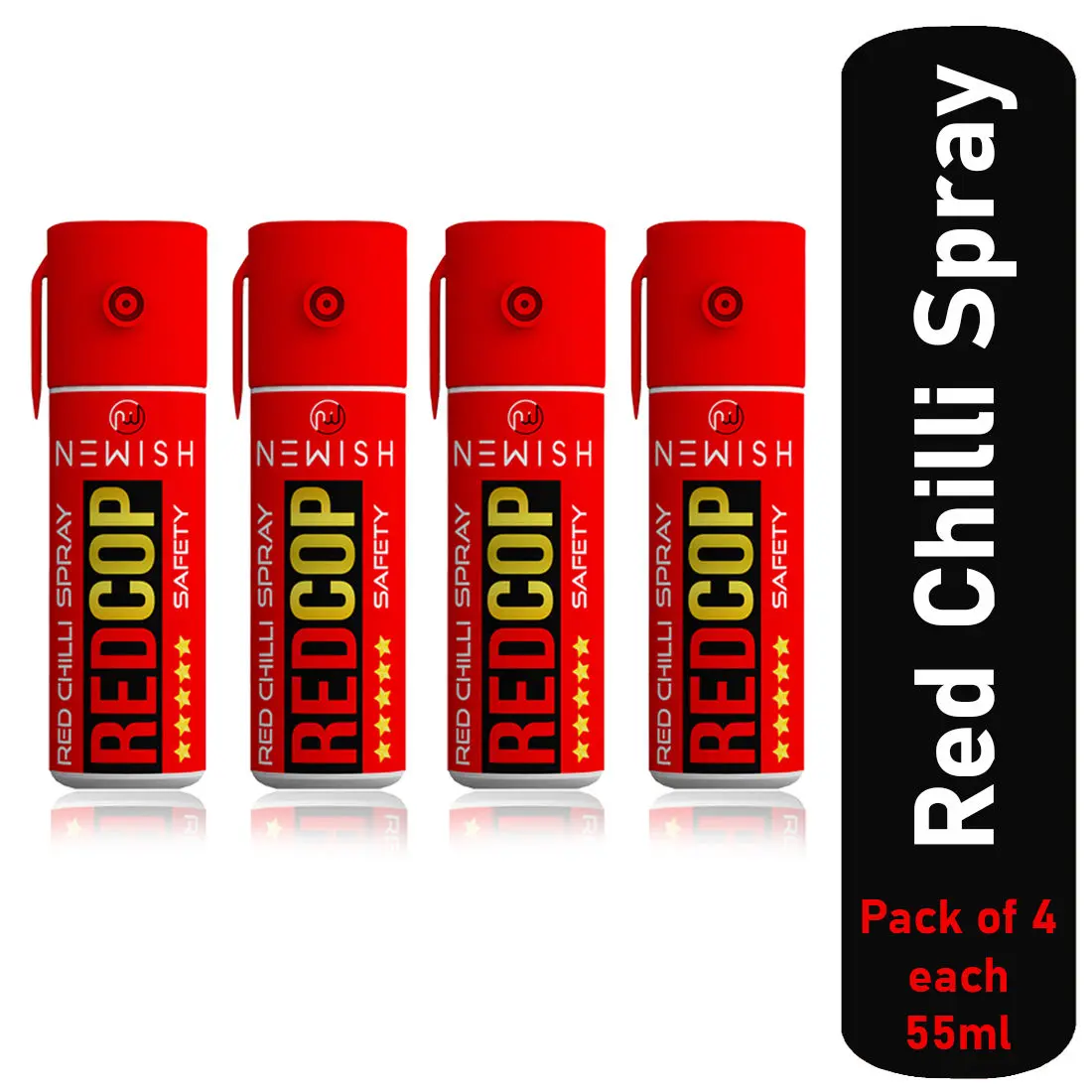 Newish : Powerful Red Chilli Spray Self Defence for Women Pack of 4 (Each : 55 ml / 35 g)