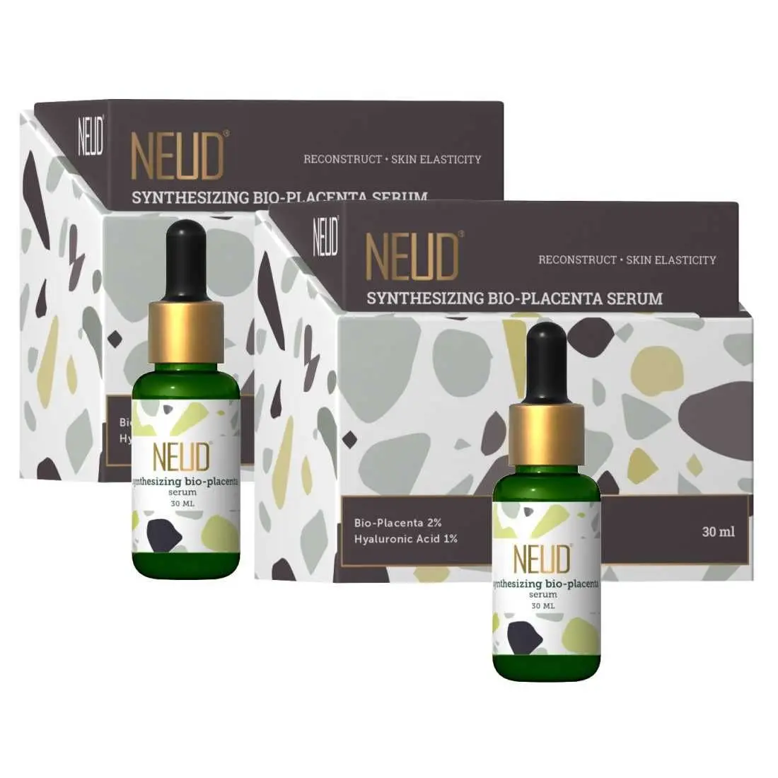 NEUD Synthesizing Bio-Placenta Serum With Hyaluronic Acid and Advanced Skin Ingredients - 2 Packs (30ml Each)