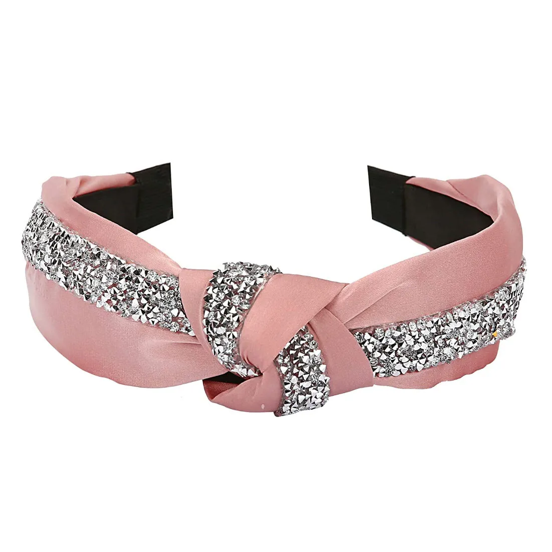 YouBella Hair Jewellery Crystal Studded Pink Head Band (YBHAIR_41305)