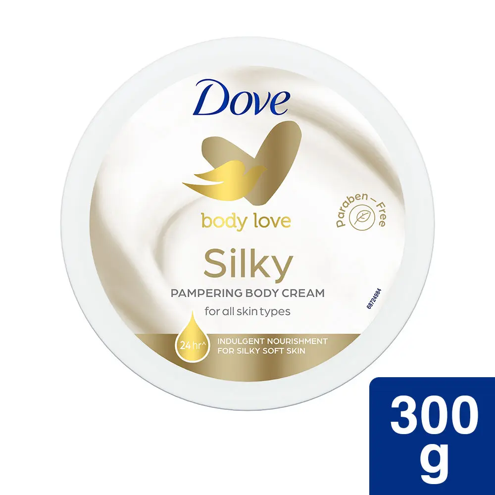 Dove Body Love Silky Pampering Body Cream Silky Soft Skin Paraben Free, 300 g