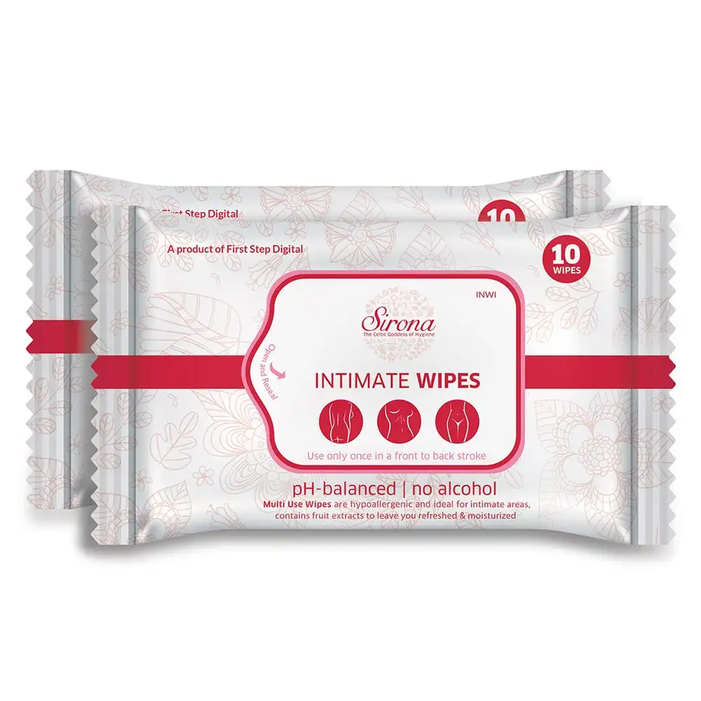 Sirona Intimate Wet Wipes,  10 Piece(s)/Pack  for Women Pack of 2