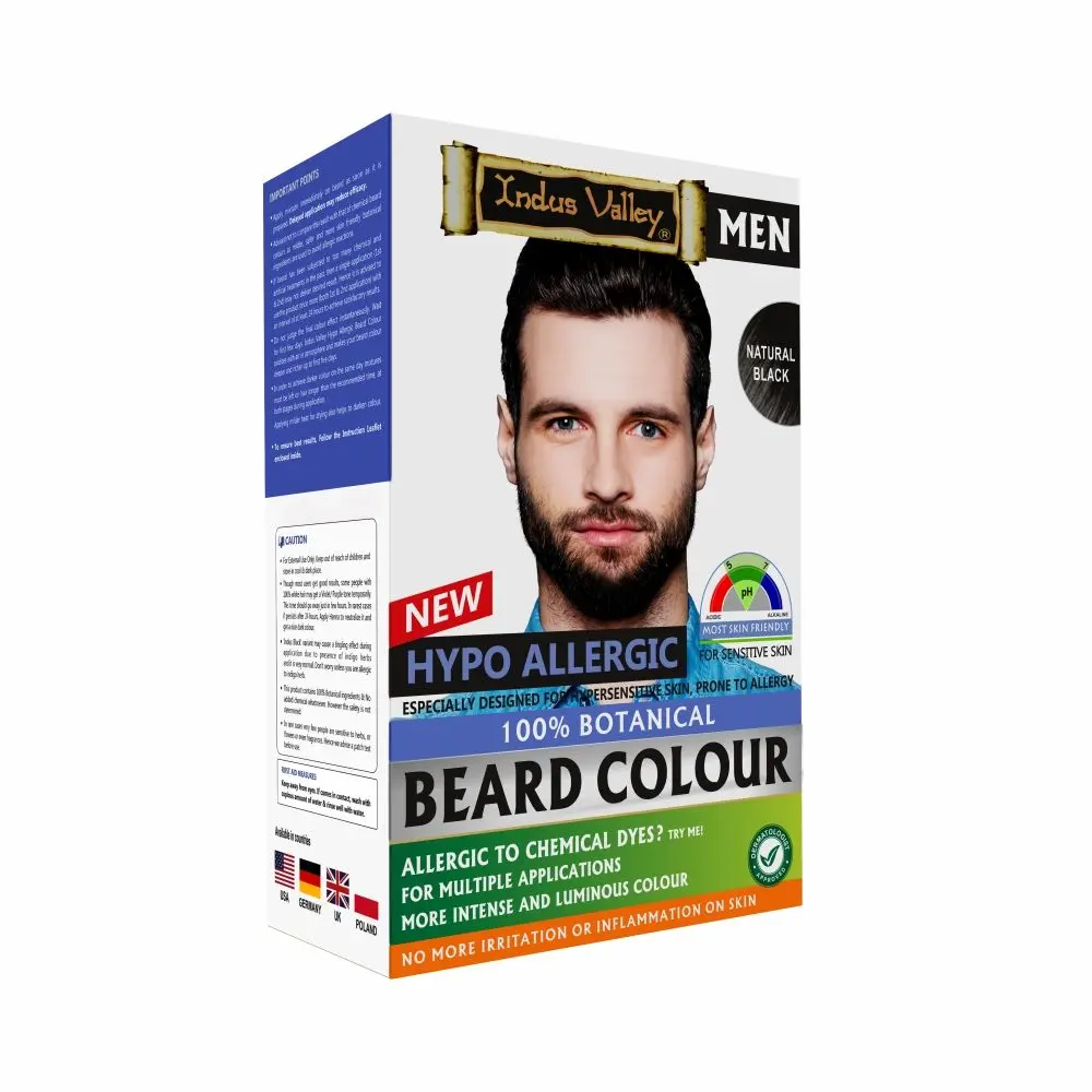 Indus valley men Hypo allergic Beard colour Natural black