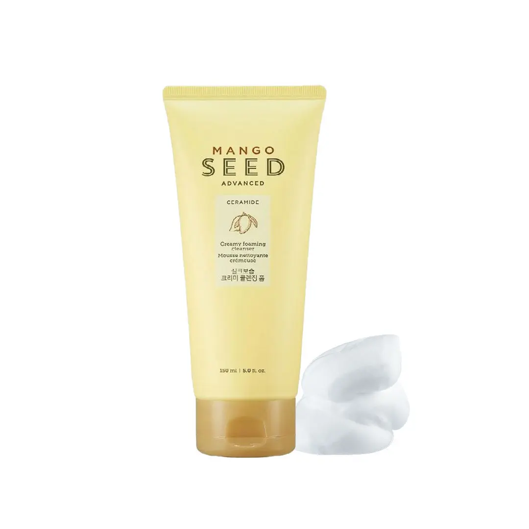 The Face Shop Mango Seed Creamy Foaming Cleanser with ceramide & shea butter, face wash apt for dry skin 150 ml