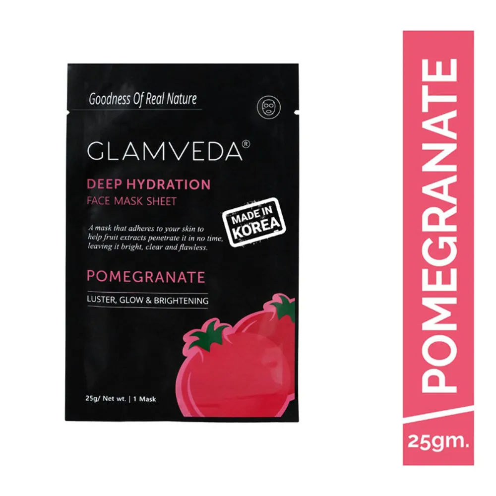 Glamveda Pomegranate Luster, Glow & Brightening Face Mask Sheet