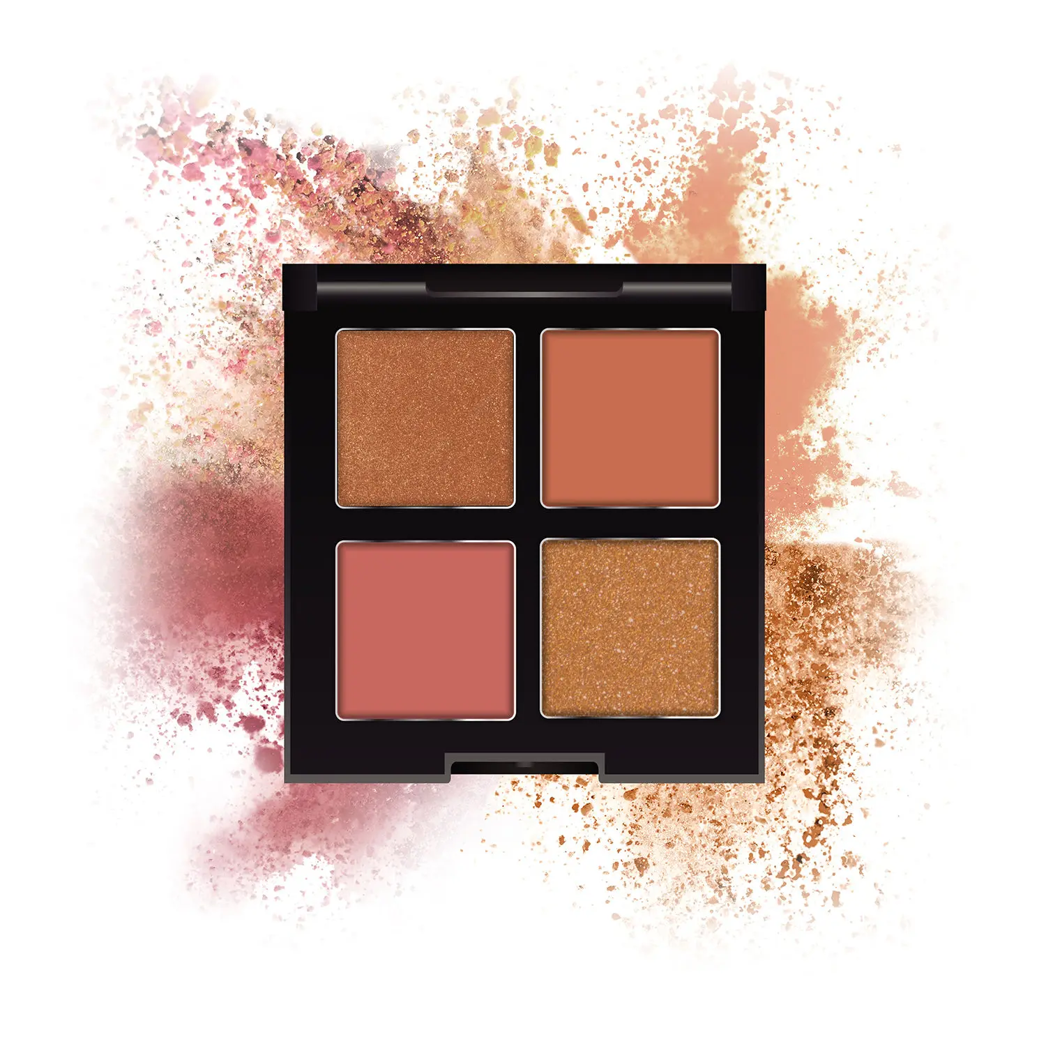 FACES CANADA 4 IN 1 Quad Eyeshadow Palette - Idyllic Nudes 01, 4.8g | Shimmer & Matte Shades | Satin Matte Finish Eye Shadow Quartet | Intense Pigment | Long Lasting | Vitamin E Enriched | Vegan