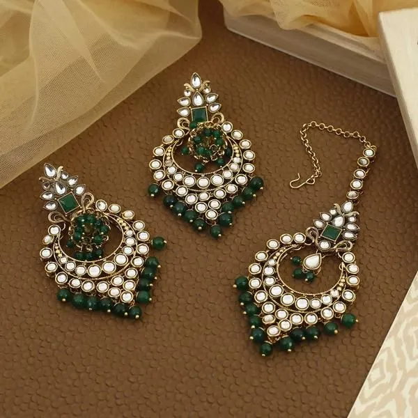 Bling Bag Emerald Tanisha Maang Tikka Set