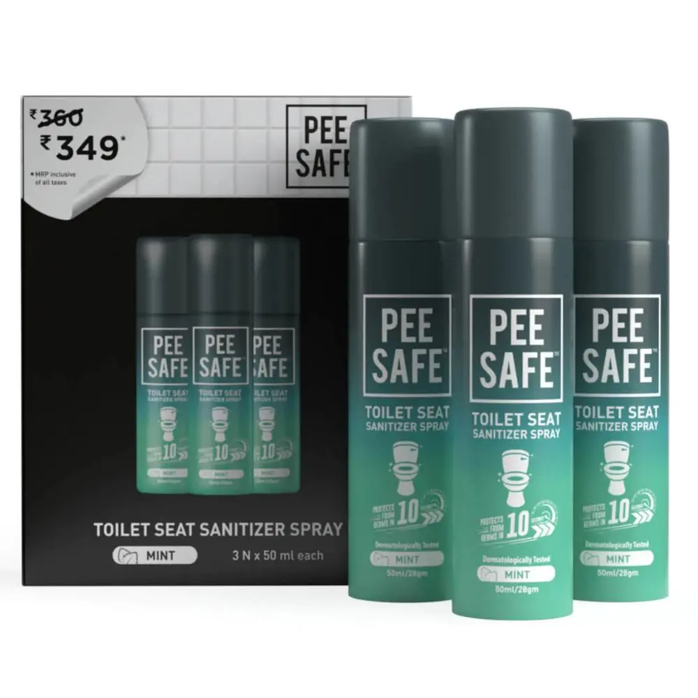 Pee Safe Toilet Seat Sanitizer Spray Mint (50 ml) (Pack of 3)