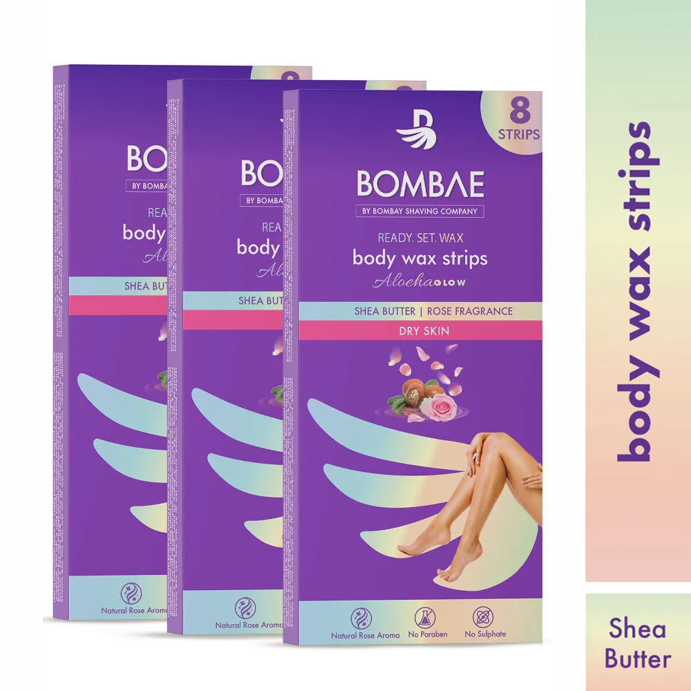 Bombae Women Full Body Wax Strips for Dry Skin (Pack of 3)