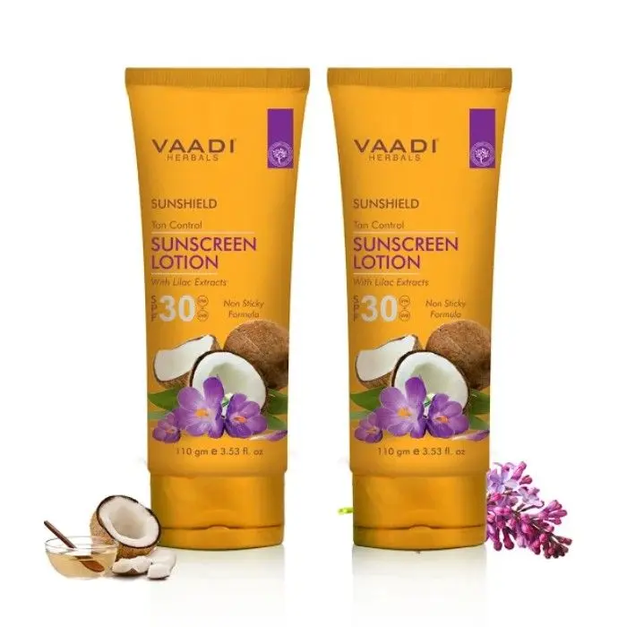 Vaadi Herbals Value Pack Of 2 Sunscreen Lotion Spf-30 With Lilac Extract (110 ml * 2)