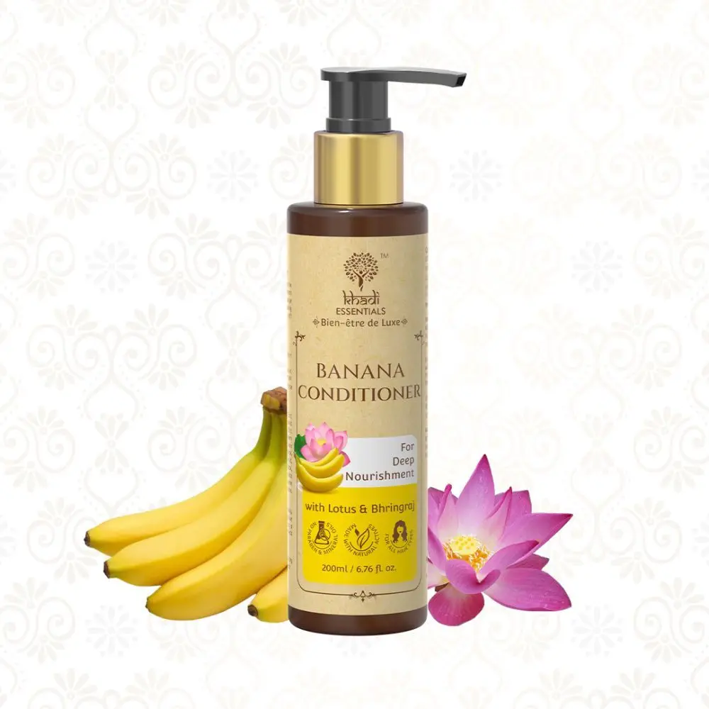 Khadi Essential Banana Hair Conditioner With Lotus & Bhringraj For Deep Nourishment