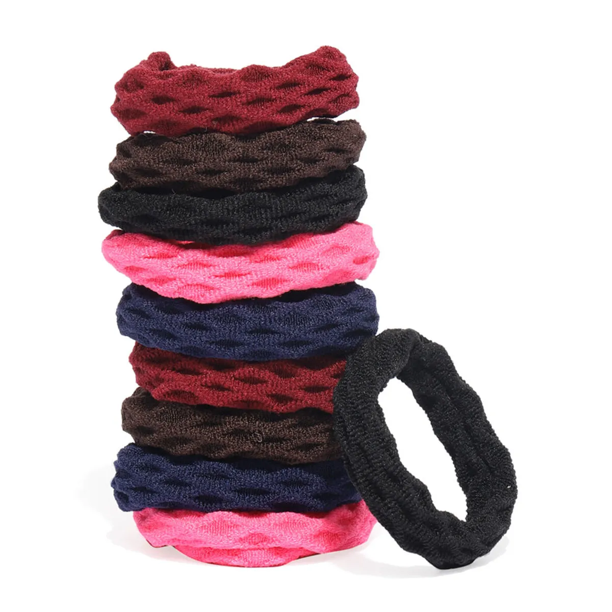 Toniq Multicoloured Set Of 10 Ponytail Holders Rubberbands For Women