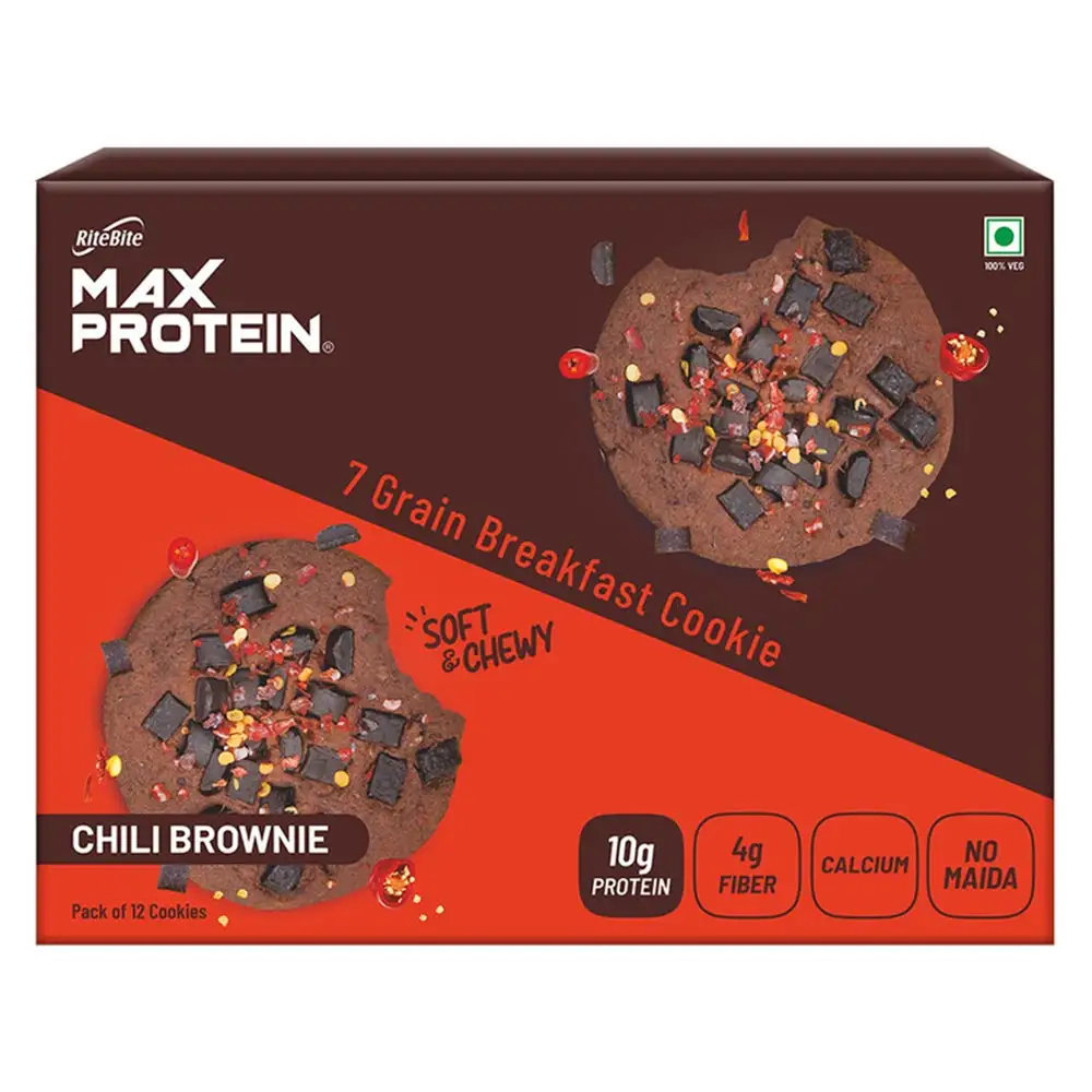 RiteBite Max Protein Cookies,  12 Piece(s)/Pack  Chili Brownie