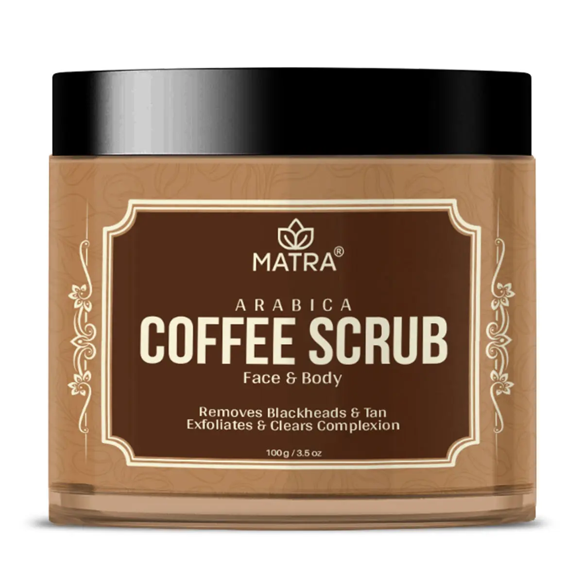 Matra Arabica Coffee Scrub for Face and Body for Tan Removal and Blackheads | Exfoliating Scrub with Coconut & Vitamin E for Women & Men | Paraben & Sulphate Free for All Skin Types