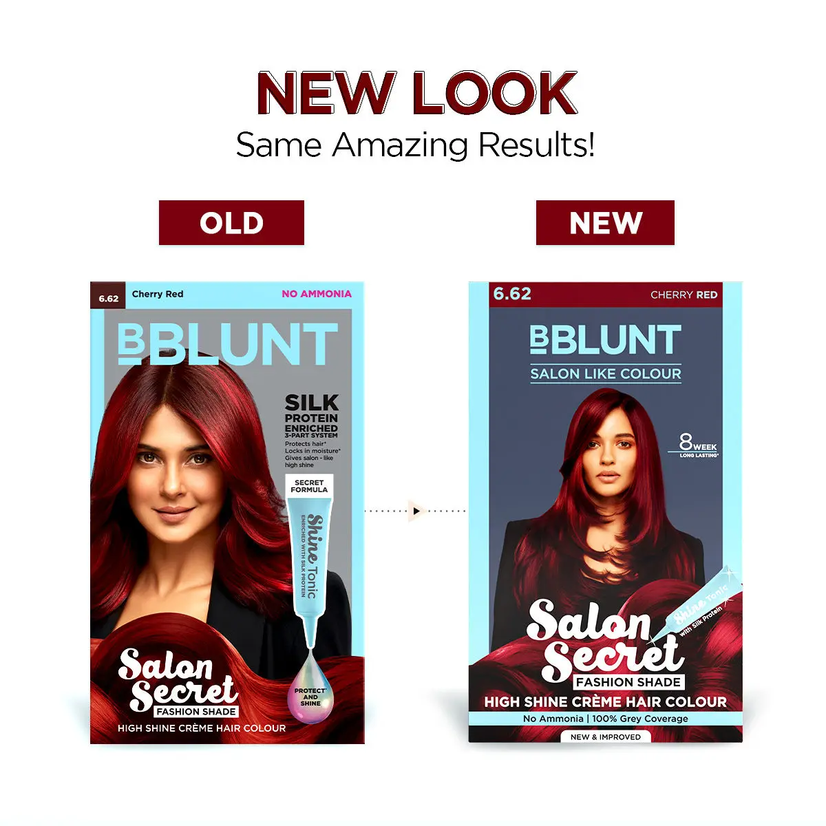 BBLUNT Salon Secret Cherry Red, High Shine Creme Hair Colour 6.62. No Ammonia (100g+8ml)