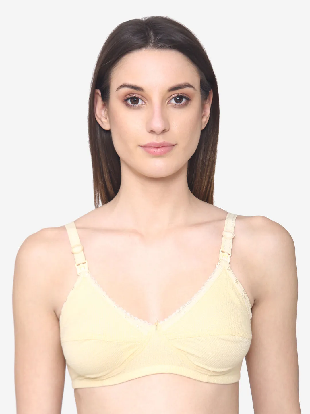 N-Gal Premium Cotton Non Padded Feeding Maternity Bra - Nude (40)