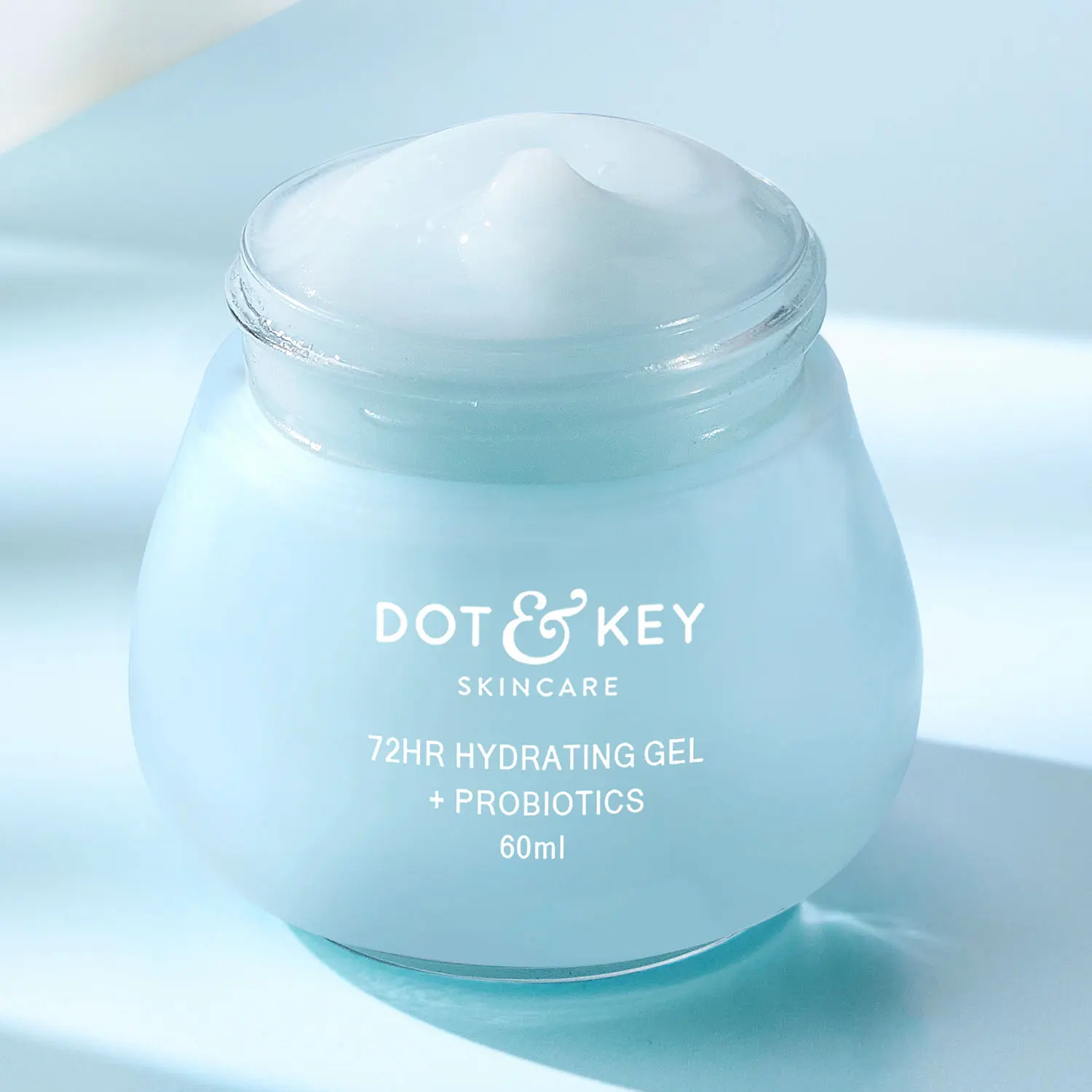 Dot & Key 72HR HYDRATING GEL + PROBIOTICS, with Hyaluronic Acid, Kombucha & Rice Water | Lightweight gel Moisturizer for Dry Skin, Damaged & Uneven Skin Tone Skin I 60ml