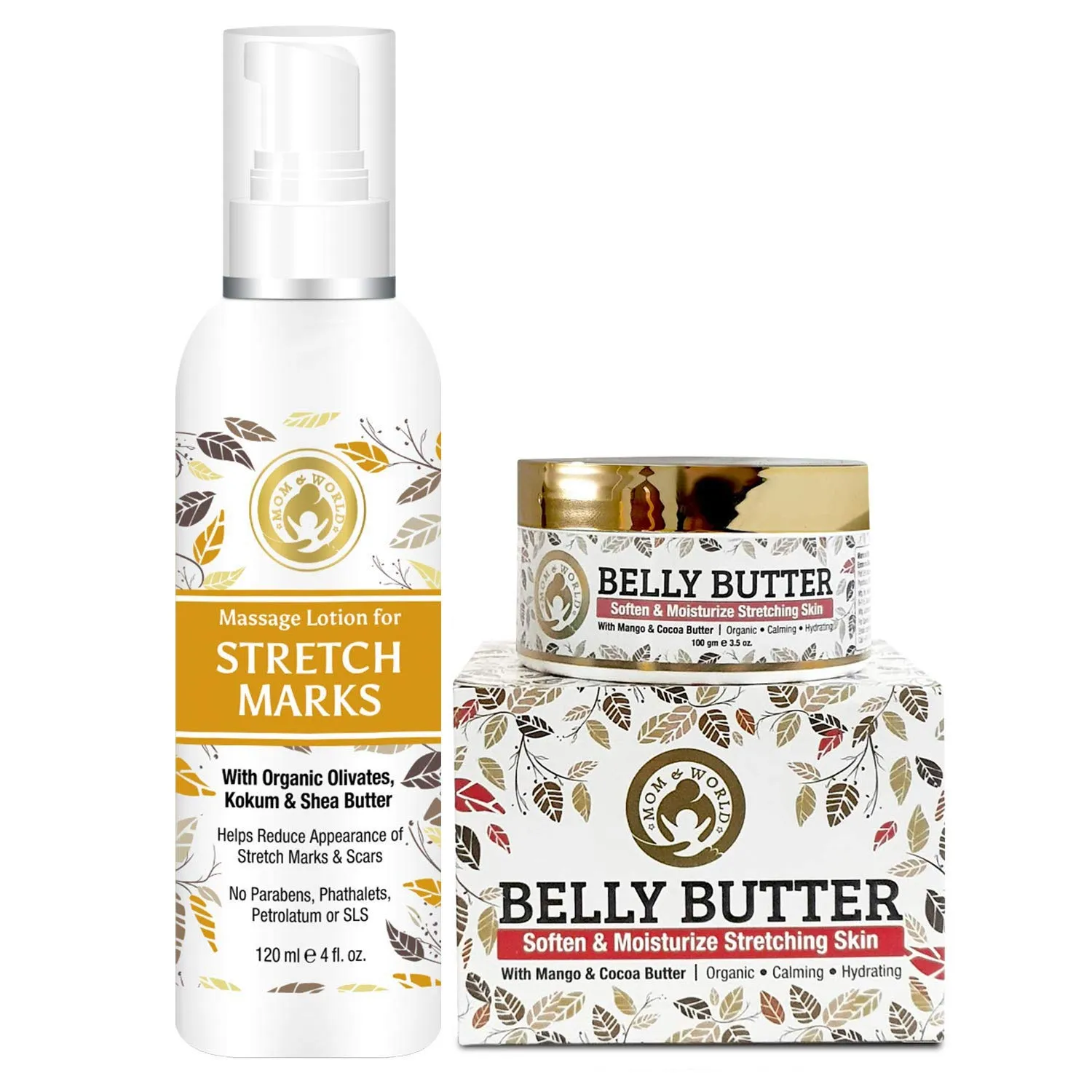 Mom & World Moisturizing Care - Stretch Marks Lotion + Belly Butter