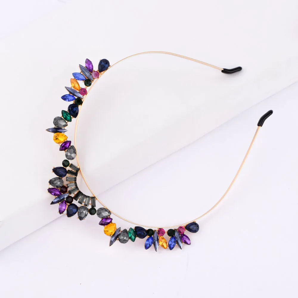 Ferosh Soraya Multi-Coloured Crystal Tiara Hair Band