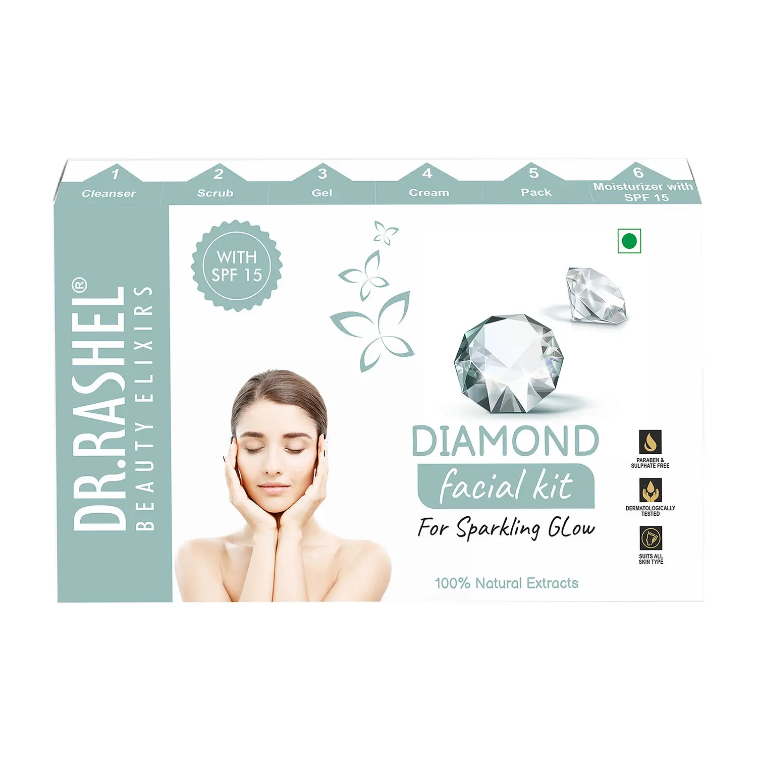 Dr.Rashel Diamond Facial Kit For Sparkling Glow Spf 15 Moisturizer