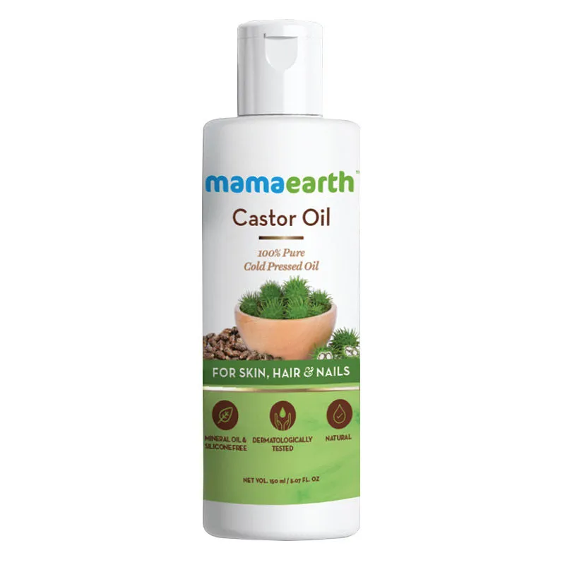 Mamaearth Castor Oil 100% Pure Cold Pressed Oil For Skin- Hair & Nails