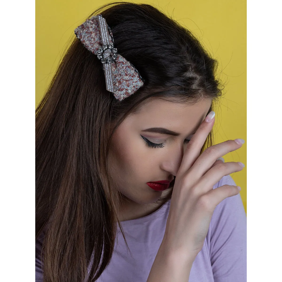 Odette Barrette Ribbon-shaped Cotton Fabric Hair Clip