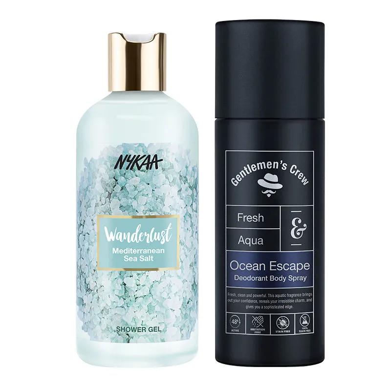 Gentlemen's Crew Deodorant Ocean Escape +  Wanderlust Shower Gel - Mediterranean Sea Salt