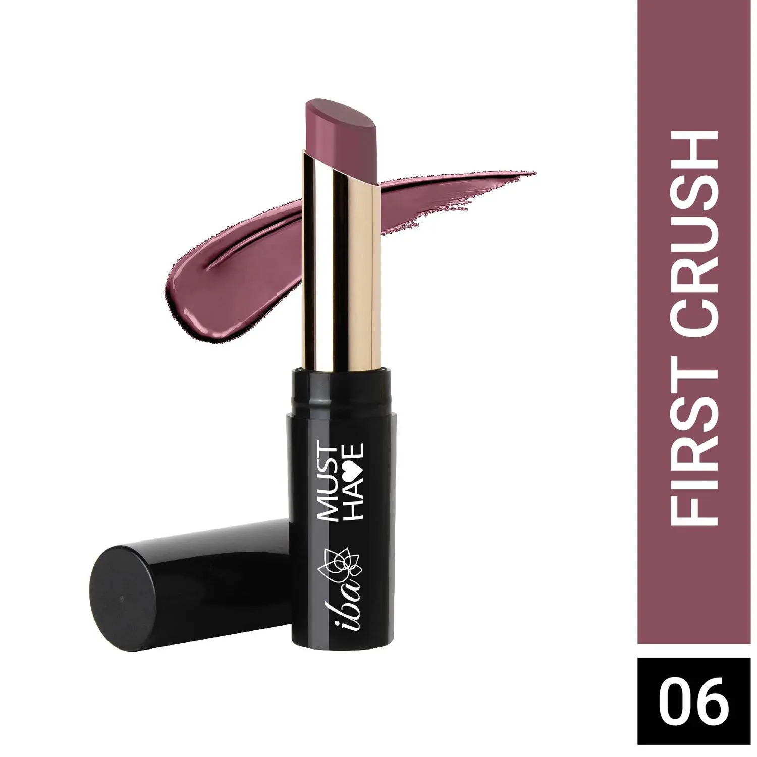 Iba Must Have Transfer Proof Ultra Matte Lipstick Shade 06 First Crush, 3.2g | Enriched with Vitamin E and Cocoa Butter | Highly Pigmented and Long Lasting Matte Finish | Waterproof | 100% Vegan