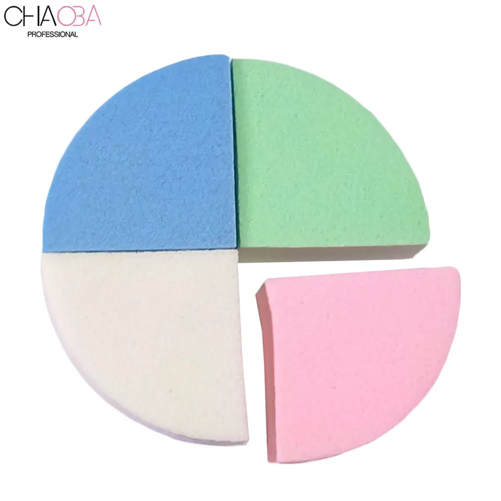 Chaoba Professional Makeup Sponge Round 4Pcs (Color May Vary)